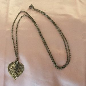 Bronze Leaf Necklace (long)